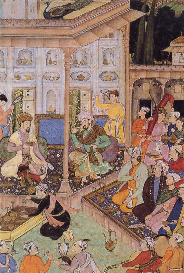 unknow artist Babur,prince of Kabul,visits his cousin prince Badi uz Zaman of Herat in 1506